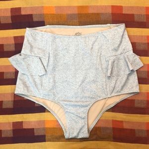Kortni Jeane hip ruffle bikini bottom heather grey